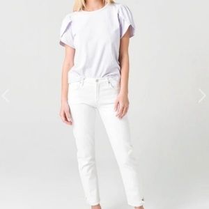 AGOLDE white jean. Zip fly. Slightly tapered leg. 9.5” rise 27” length. Size 29.